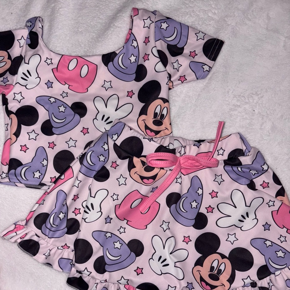 4tMickey Mouse Pink and Purple Two-Piece Set